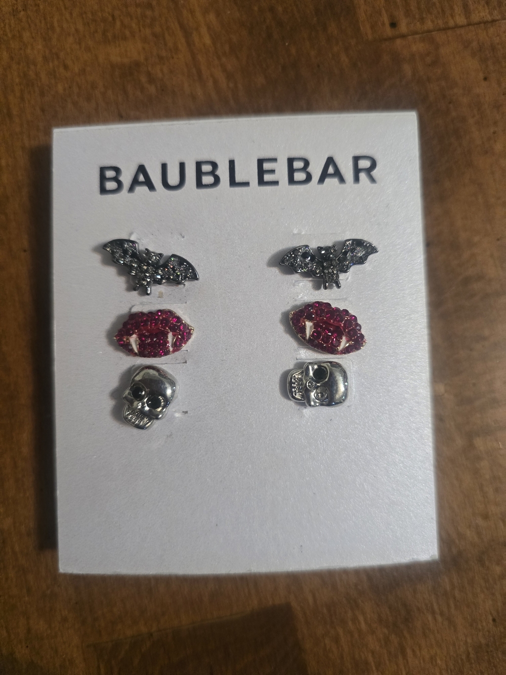 BaubleBar Silver & Pink Gothic Stud Earring Set